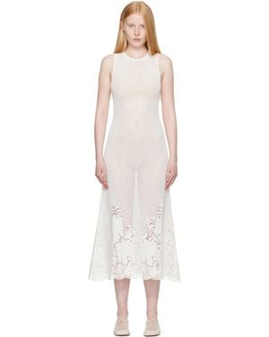 Erdem ホワイト ノースリーブ ミディアムワンピース - ブラック