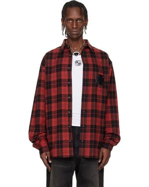 Vetements Leather Cross Flannel Shirt - Red