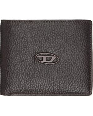 DIESEL Bi-Fold Grainy Leather Wallet - Grey