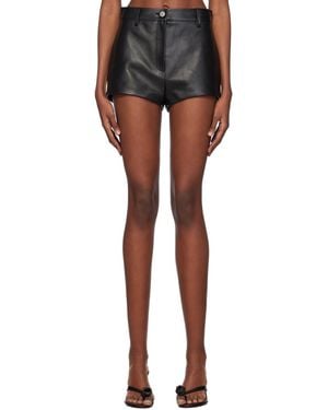 Magda Butrym ブラック ハイウエスト レザーショートパンツ
