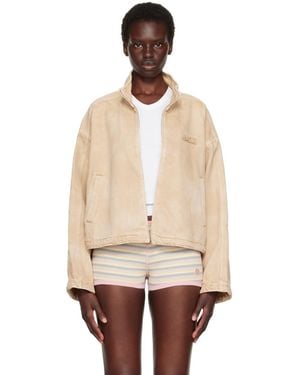 Amiri Tan Denim Track Jacket - Natural