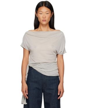 St. Agni Fine Jersey Off Shoulder Top - Grey