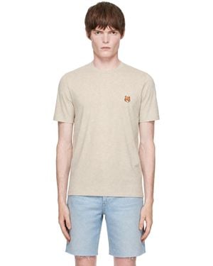 Maison Kitsuné Fox Head Regular T-Shirt - Natural