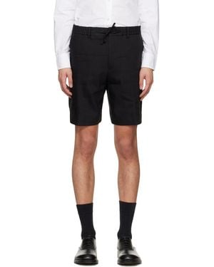 BOSS Relaxed-Fit Tech Linen Shorts - Black