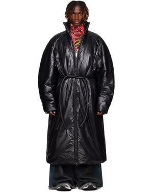 LU'U DAN コート LU'U DAN Black Oversized Tailored Faux-Leather Coat LU'U DAN