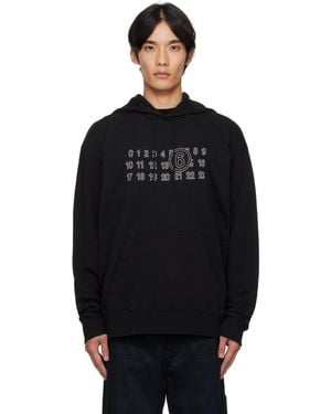 MM6 by Maison Martin Margiela Cotton Numeric Hoodie - Black