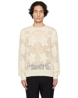 Dries Van Noten オフホワイト フローラル セーター - ブラック