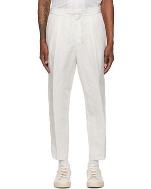 BOSS Off- Pleated Pants - White