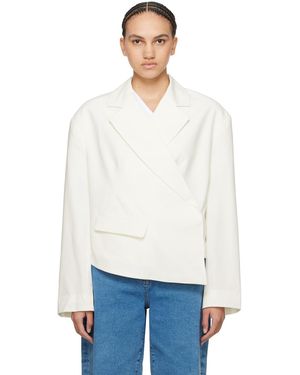 REMAIN Birger Christensen White Asymmetric Blazer