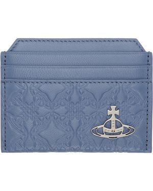 Vivienne Westwood Embossed Nappa Slim Card Holder - Blue