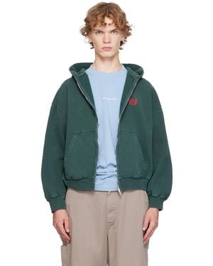 Balenciaga Laurel Classic Zip-Up Regular Fit Hoodie - Blue