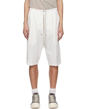 Rick Owens Off- Temple Bela Pods Shorts - White