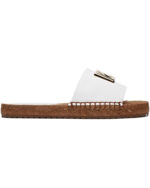 Dolce & Gabbana Dg Logo Leather Espadrille Sandal - White