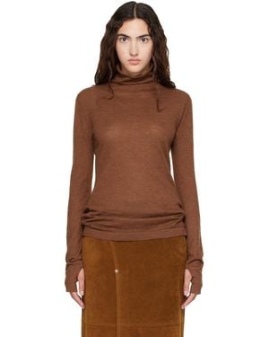 Lauren Manoogian Fine Funnel Turtleneck - Brown