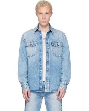 Versace Studded Denim Shirt - Blue