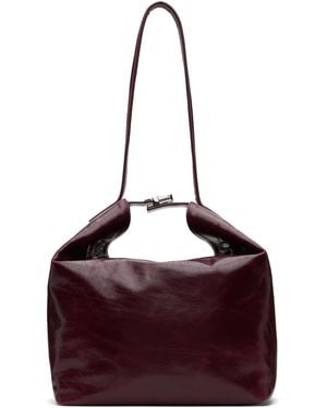 BY FAR Burgundy Maxi Bea Creased Leather Bag - Purple