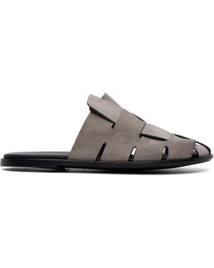 Hereu Dira Slim Suede Mule Loafers - Brown