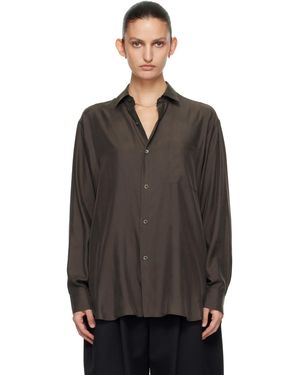 Ssstein Cupro Twill Oversized Ls Shirt - Black