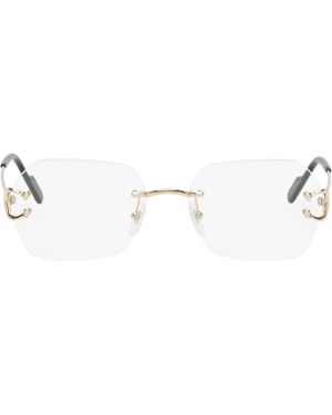 Cartier ゴールド 'Signature C De メガネ - ブラック
