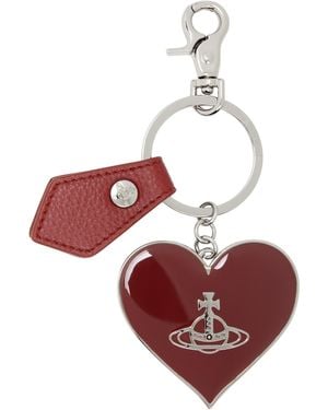 Vivienne Westwood Mirror Heart Orb Keychain - Red