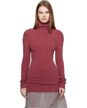 Issey Miyake December Cotton Baguette Turtleneck - Red