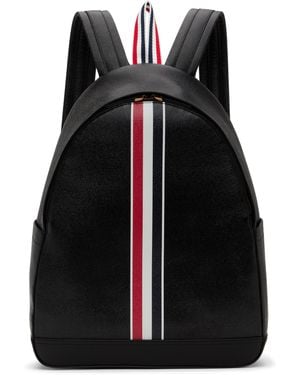 Thom Browne Pebble Grain Rwb Stripe Backpack - Black