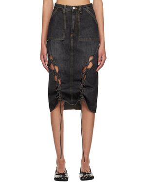 AVAVAV Ssense Exclusive Denim Midi Skirt - Black