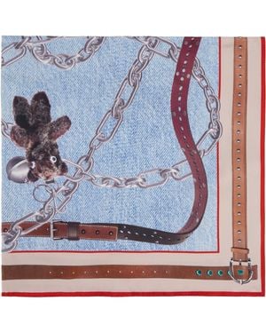 Acne Studios Printed Silk Scarf - Blue