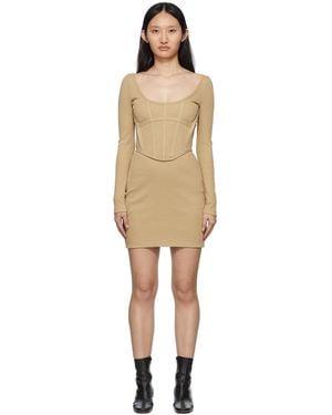 Dion Lee Ssense Exclusive Tan Rib Corset Mini Dress - Natural