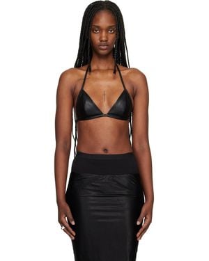 Rick Owens Temple Waxy Lamb Leather Bra - Black