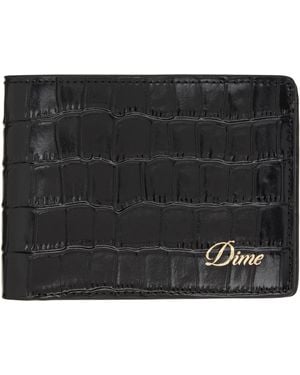 Dime Croc Bifold Wallet - Black