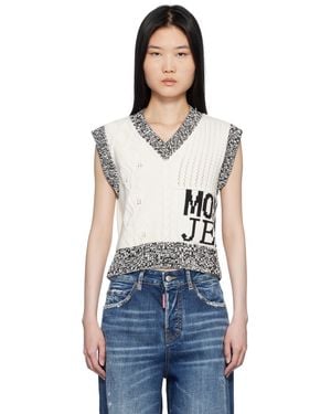 Moschino Off- Urban Knit Vest - Blue