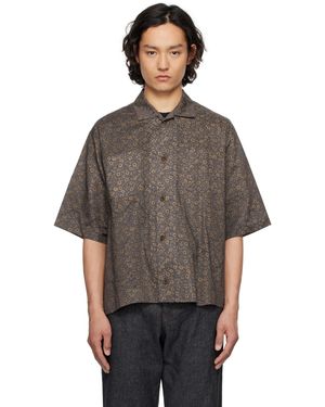 AVIVA JIFEI XUE Chemise Droite À Manches Courtes Brune - Noir