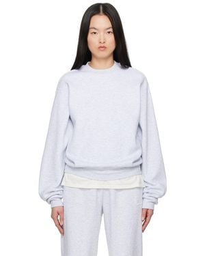 Skims グレー Cotton Fleece クラシック クルーネック スウェットシャツ - ホワイト