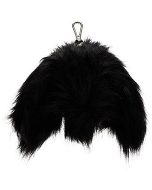 Simone Rocha Faux Fur Hare Coin Purse Bag Charm - Black