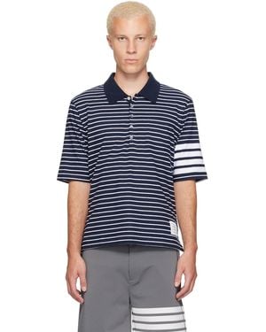 Thom Browne Jersey 4-Bar Polo - Blue