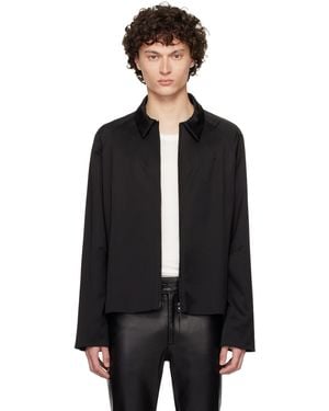 AARON ESH Darted Neck Wool Jacket - Black