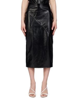 GAUGE81 Kuana Faux-Leather Midi Skirt - Black