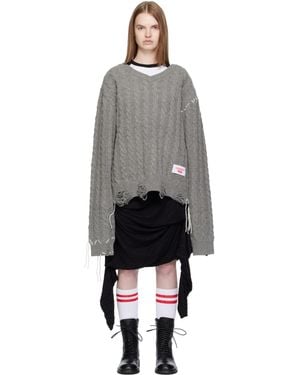 Charles Jeffrey Label Cable Knitted Jumper - Black
