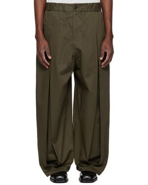 SAGE NATION Pantalon Kaki À Plis Creux - Vert