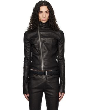 Rick Owens Temple Gary Leather Jacket - Black