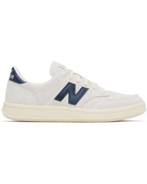 New Balance オフホワイト＆ネイビー T500 スニーカー - ブラック
