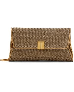 Tom Ford ゴールド Nobile テクスチャード ファブリック クラッチ - ブラック