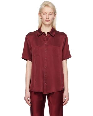 SILK LAUNDRY レッド ボーイフレンドシャツ