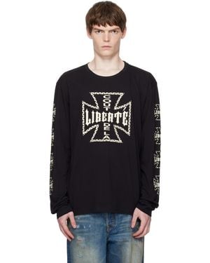 Cout de la Liberte ブラック Acadian ロゴプリント ラインストーン Tシャツ