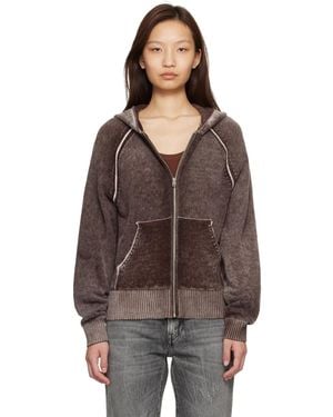 Acne Studios Burgundy Zipper Hoodie - Brown