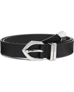 Anderson's ブラック Skinny ナッパ カーフレザー ベルト