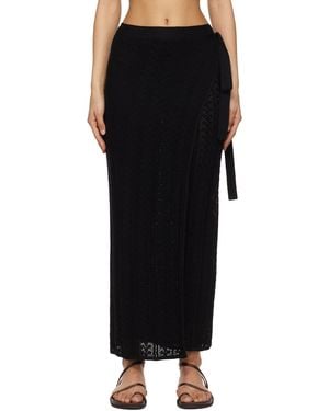 Holzweiler Kelp Crochet Maxi Skirt - Black