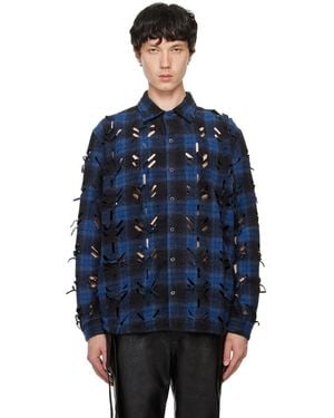 JUNTAE KIM Laser-Slashed Shirt - Blue