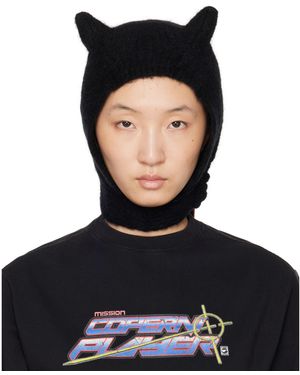 Coperni Knitted Horn Beanie - Black